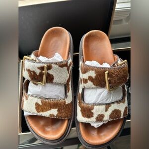 Zadig & Voltaire Cecilia Alpha cow-print slide sandals